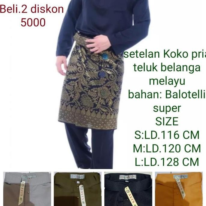 Baju Melayu Teluk Belanga Pakaian Pria Muslim/Pakaian Adat Keagamaan