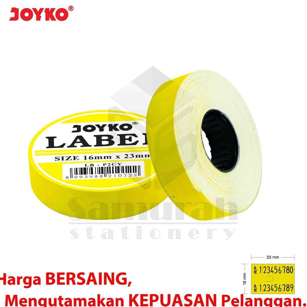 

JH8 Kertas Label Rol 2 Baris Joyko LB-P2CY Kuning Per Slop Isi 10 Rol @ 600 Labell / Price Labels 2 Line Yellow LB P2CY