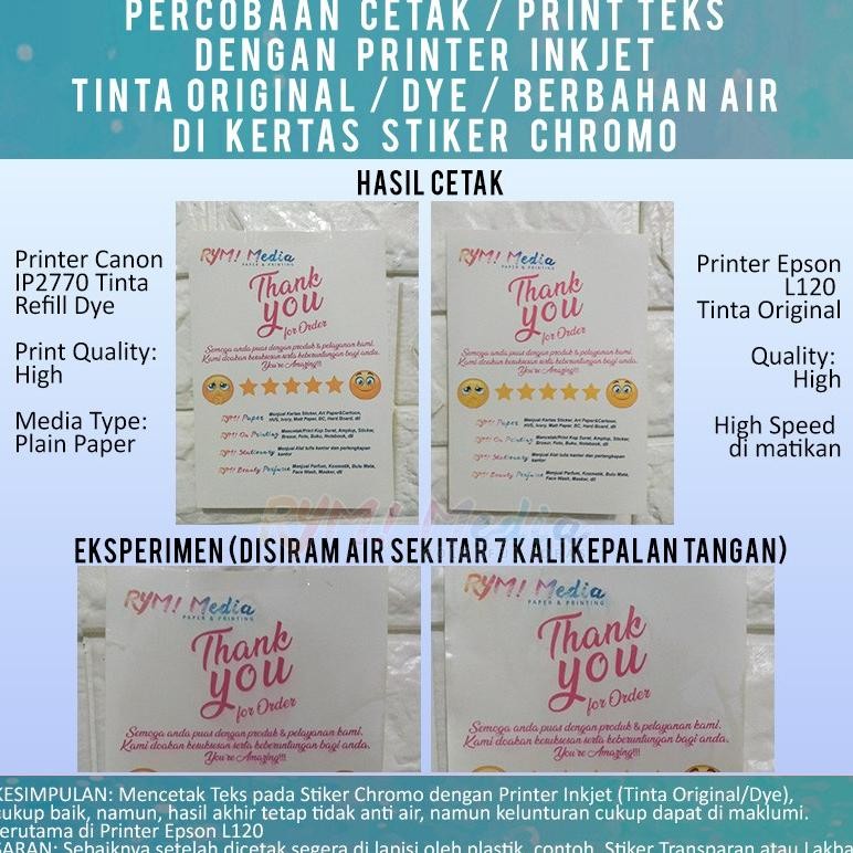 

JH8 500 lembar Sticker Chromo A6 / Kertas Stiker Glossy Mengkilap A6 1 RIM