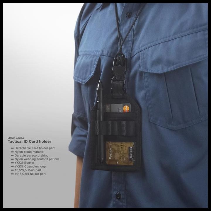 

Terlaris Tactical Id Card Holder - Black - Numerus Urban Tactical Wear - Lanyard Good Quality