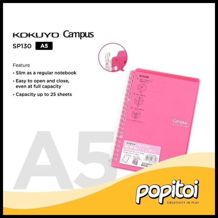 

Terlaris Kokuyo Campus Smart Ring Loose Leaf Binder A5 Folder Good Quality