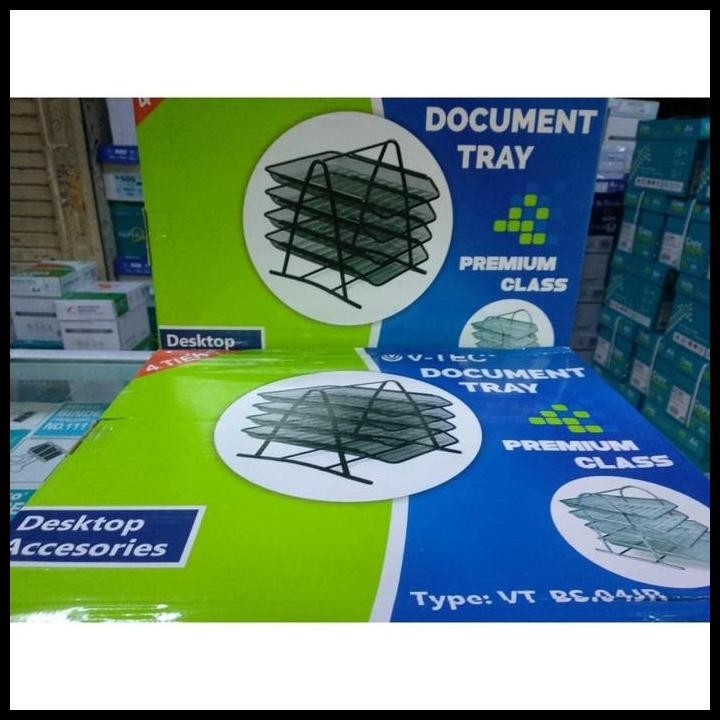 

Terlaris Letter /Paper Tray 4 Susun Besi Rak Susun Vtec Good Quality