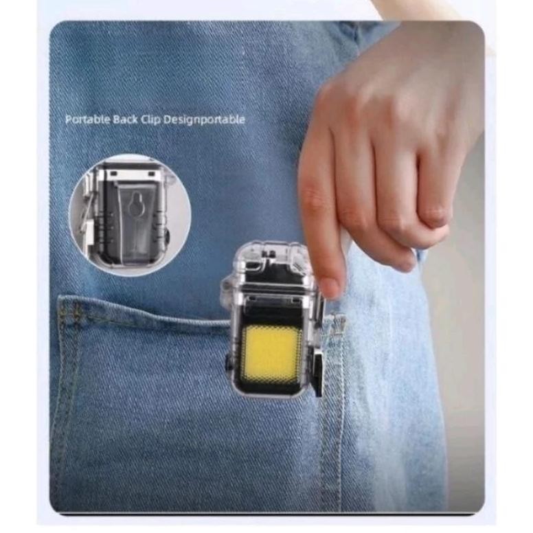 HJK Elektrik Korek + Senter Emergency Lampu Korek Elektrik Gantungan Kunci