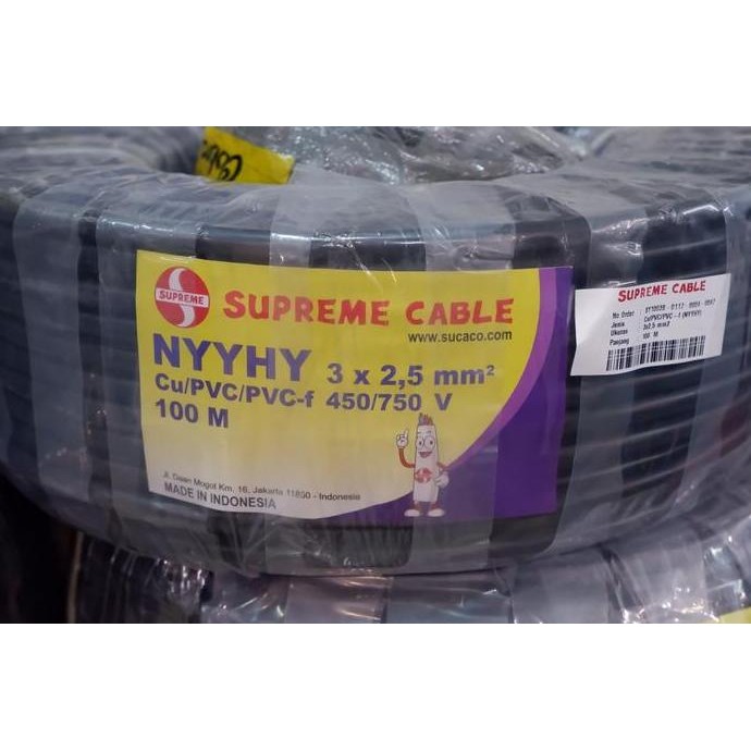 Kabel Listrik Nyyhy 3X2,5Mm Supreme @50M Serabut Isi 3 Nyyhy 3X2,5 Mm