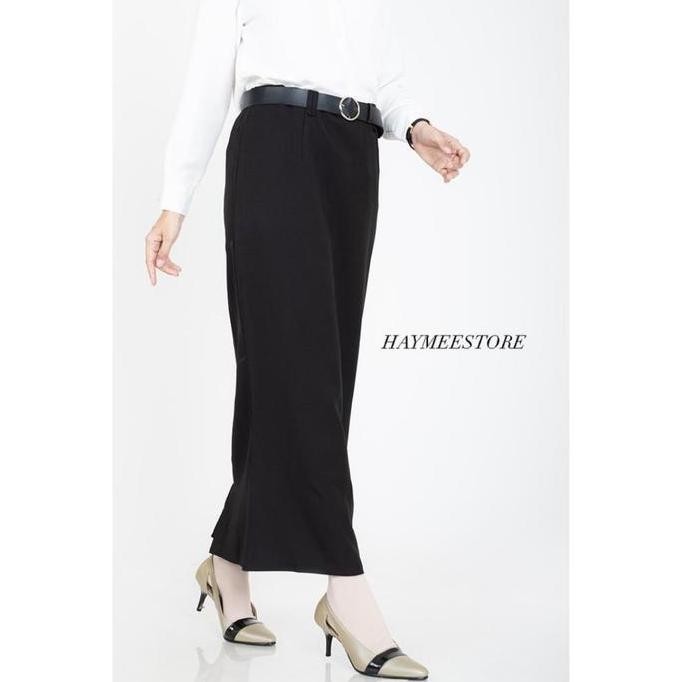 Haymee Rok Span Wiron Rok Kantor Biron Wanita Office Skirt Woman Formal Casual Fashion -Hitam