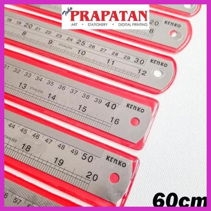 

( SEKOLAH / LUKIS ) PROMO PENGGARIS BESI KENKO 60 CM / STAINLESS STEEL RULER (SENI / MENGGAMBAR / ART / KERAJINAN ) PACKING AMAN