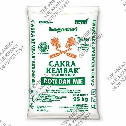 

Tepung Terigu Cakra Kembar Boga Sari 25 Kg/Terigu Protein Tinggi