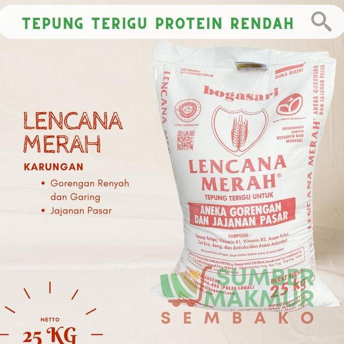 

Tepung Terigu Lencana Merah 25 Kg [Gojek/ Grab Only]