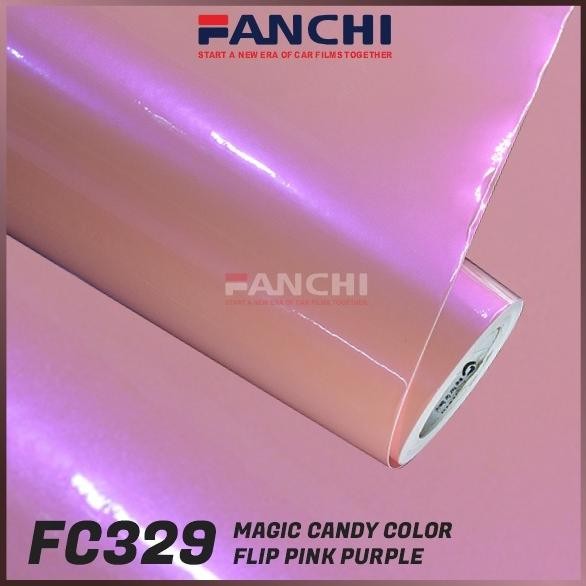 

50cm Sticker Fanchi FC329 Magic Candy Color Flip Pink Purple Premium Wrap setengah meter READY STOCK