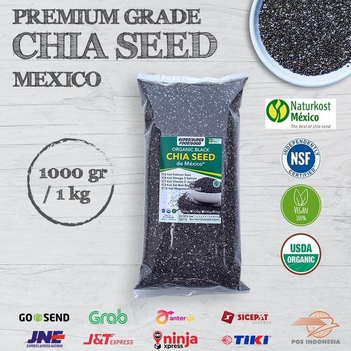

Pure Black Chia Seed Mexico 1 Kg 100% Organic - Premium Grade A+