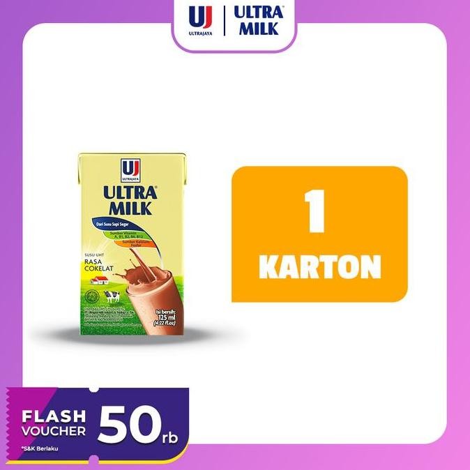 

Ultra Milk Susu Uht Chocolate 125Ml 1 Karton (40 Pcs)