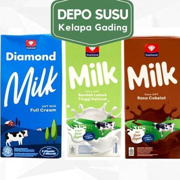 

Susu Diamond Uht 1L All Varian X 12 | Diamon Full Cream Coklat Litter