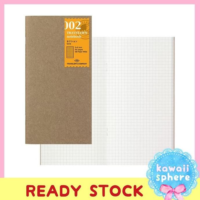 

Midori Travelers Notebook 002 | Regular Size | Grid Refill