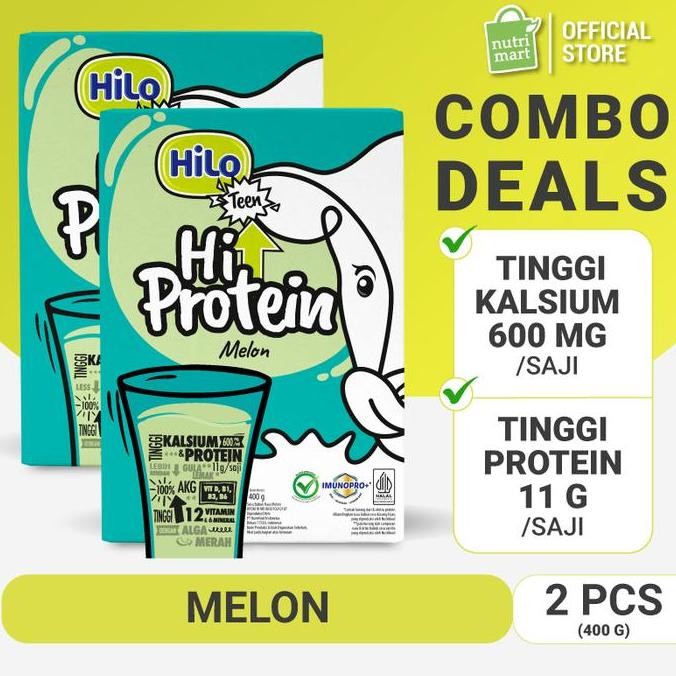 

Twin Pack - Hilo Teen Hi Protein Melon 400 G Susu Kalsium Remaja
