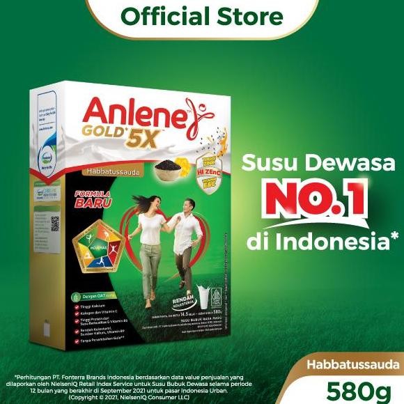 

Anlene Gold 5X Susu Bubuk Dewasa Habbatussauda 580G - Tulang & Sendi