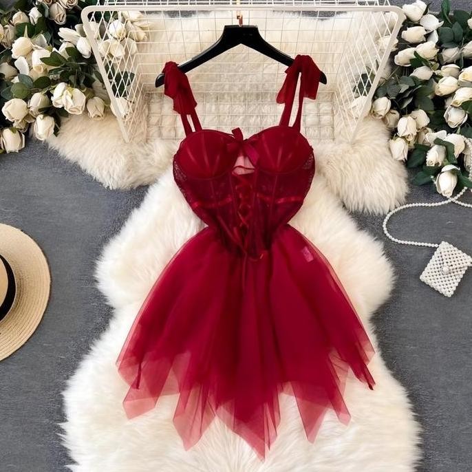 Luckymm Sleepwear Dress Lingeri Wanita Bahan Nilon 405