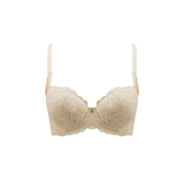 Wacoal Slimsider Ib 4415R1 - Cream & Brown - 3/4 Cup - Wire - Cut & S