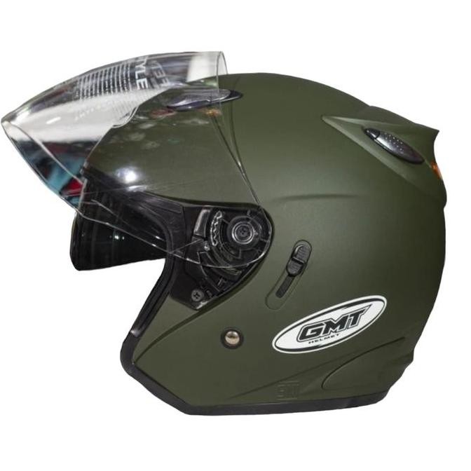 helm centro double visor termurah gmt green army doff