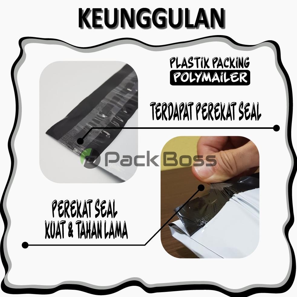 

JH8 POLYMAILER PACKBOSS PREMIUM 25X35 ISI 100 KANTONG KURIR BERKUALITAS