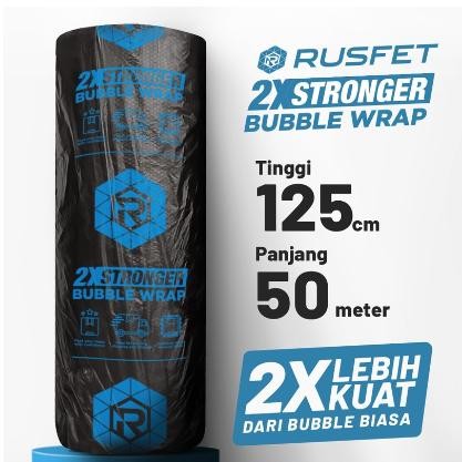 

JH8 RUSFET Plastik Bubble Wrap Hitam Bening 50 Meter Bubblewrap DKM RUSFET 3 KG