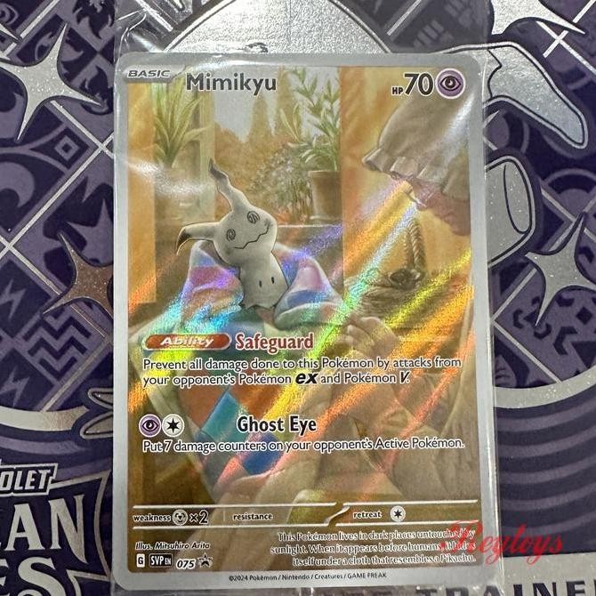 Pokemon TCG Paldean Fates PAFen - 075 PROMO Mimikyu AR Rare Original