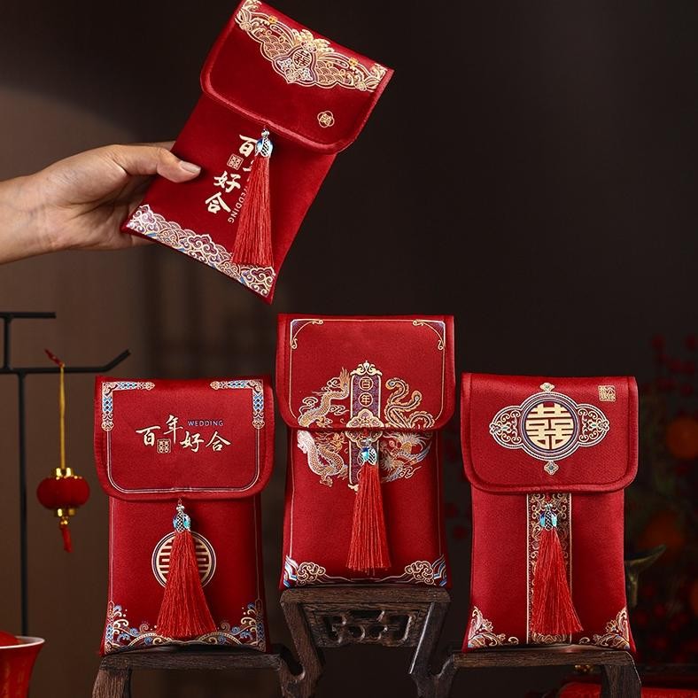 

JH8 YUNITA) Angpao kain wedding Premium Angpau kain Teapai Shangjit Angpau chinese wedding