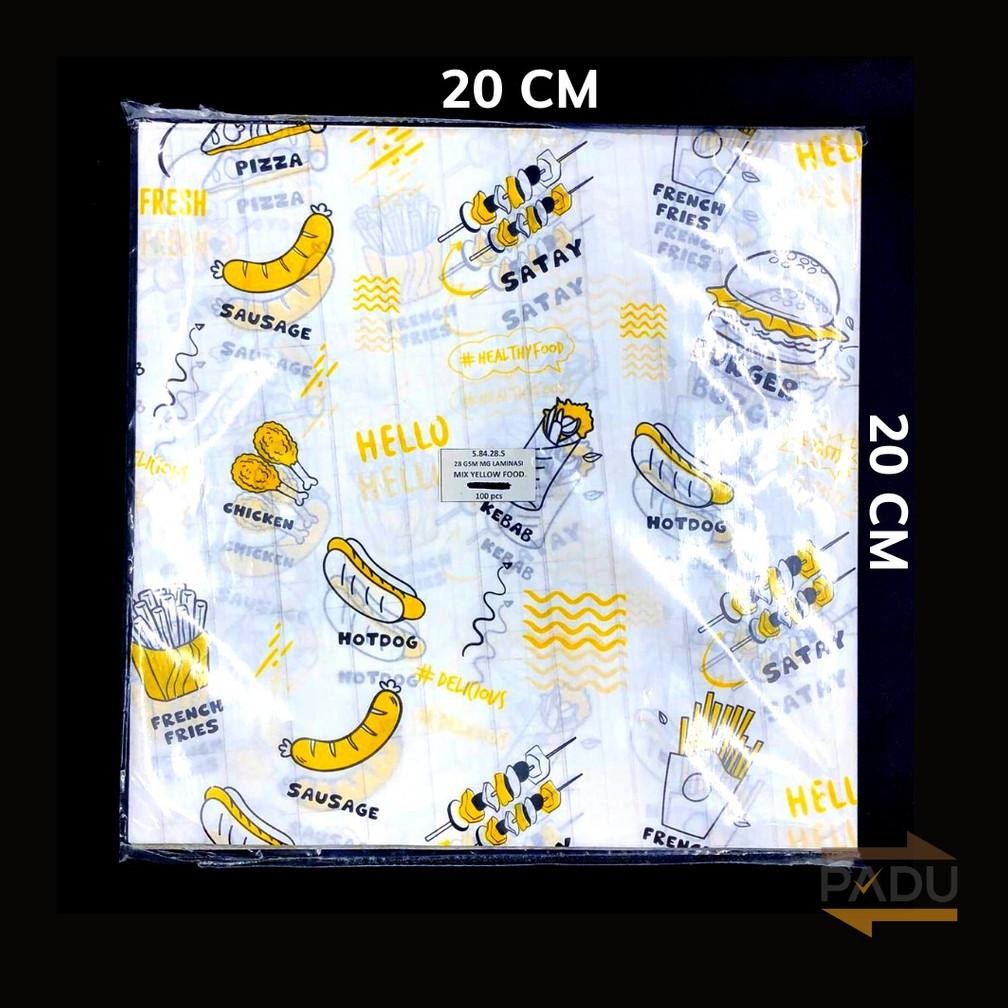 

JH8 [100 Pcs] Kertas Nasi Laminasi (20X20 cm) - Motif Printing - Anti Lengket