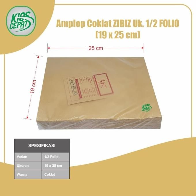 

JH8 Amplop Coklat Ukuran 1/2 FOLIO (1Pack Isi 100pcs)