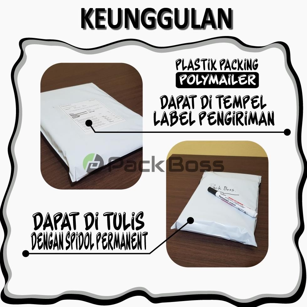 

JH8 POLYMAILER PACKBOSS SEMI PREMIUM 32X45 ISI 100 PACKING ONLINE TERMURAH
