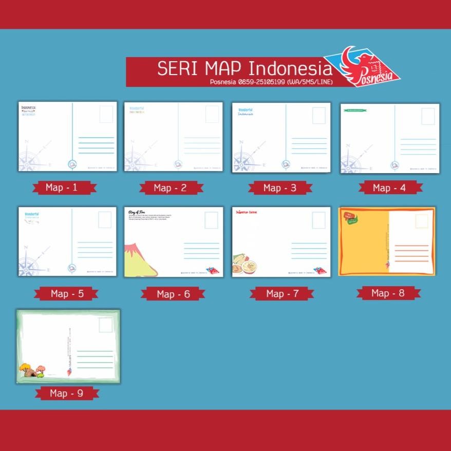 

JH8 Kartu pos Posnesia - Indonesian Map series