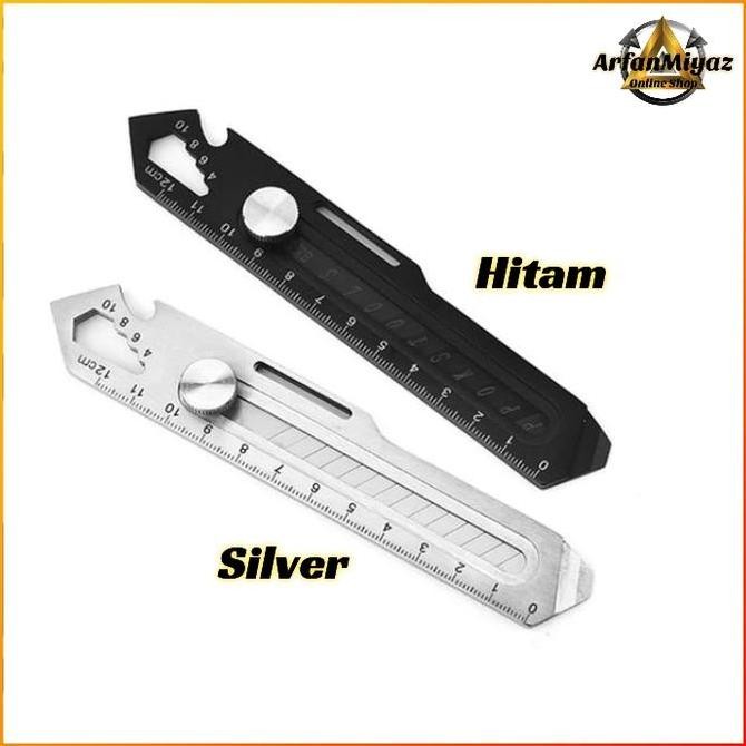 

ready !!! Pisau Cutter Stainless 18mm 6 in 1 multifungsi Baja Cutter Besi 5 pcs Set Pisau Cutter Pemotong Kertas