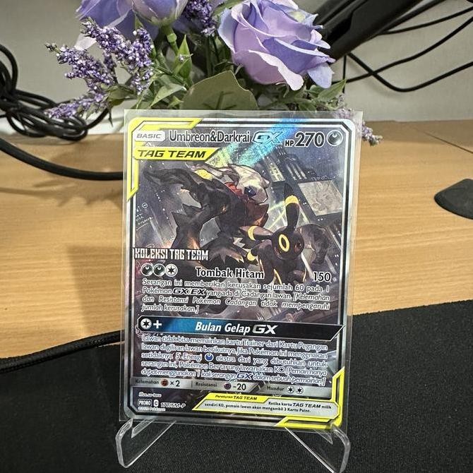 Tag Team Umbreon & Darkrai GX PROMO 177/SM-P Pokemon TCG Indonesia Rare Original
