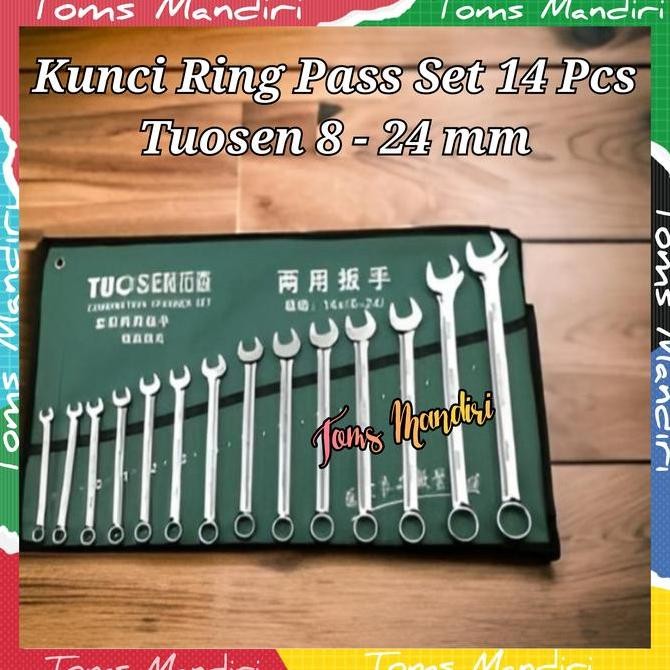 Kunci Ring Pas Set Tuosen 14 Pcs 8-24mm