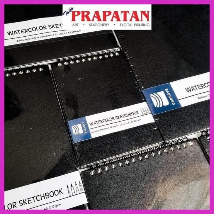 

( SEKOLAH / LUKIS ) PROMO BAOHONG CELLULOSE WATERCOLOR BINDER SKETCHBOOK A6/A5/A4 - 230|300GSM (SENI / MENGGAMBAR / ART / KERAJINAN ) PACKING AMAN