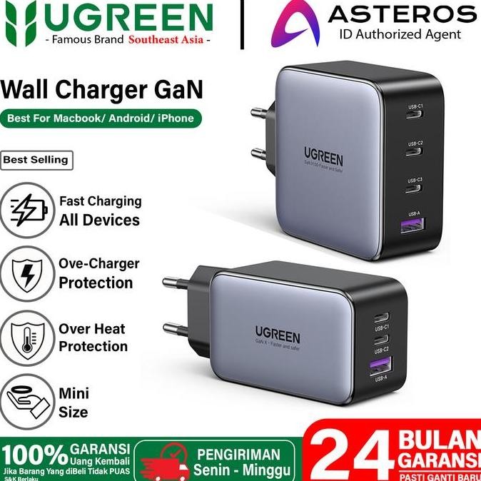 Ugreen Adaptor Kepala Charger Gan Pd Type C Fast Charging 33W 65W 100W