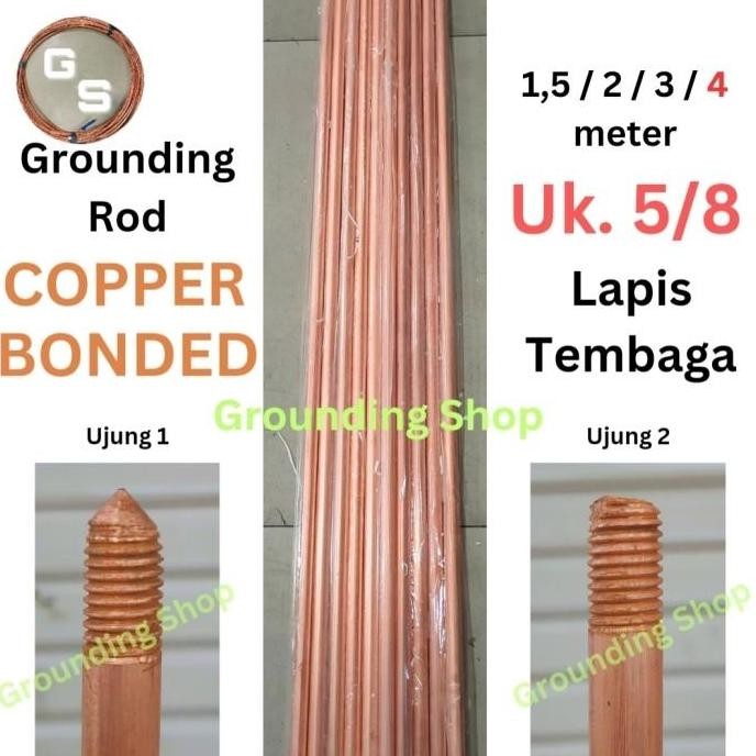 Rod Copper Bonded 5/8 X 4 Meter / Stik Grounding Rod Copper Bonded