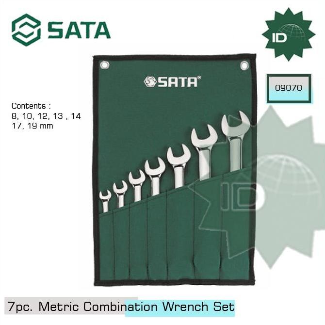Kunci Ring Pas SET 7 Pcs METRIC 09070 Combination Wrench SATA TOOLS
