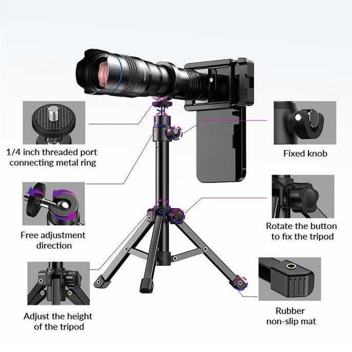 Apexel Lensa Smartphone Telephoto Zoom 36X Monocular - Apl-36Xjj020 Co