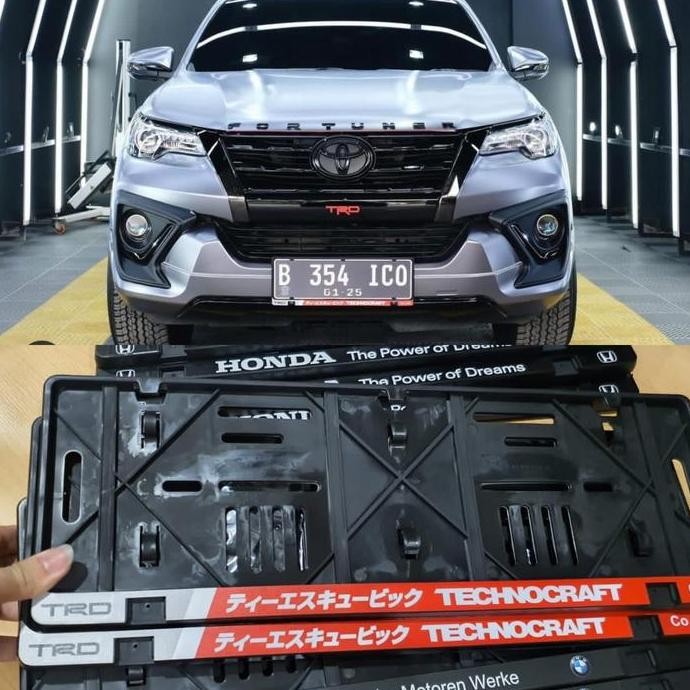 new  dudukan plat nomor mobil Fortuner TRD