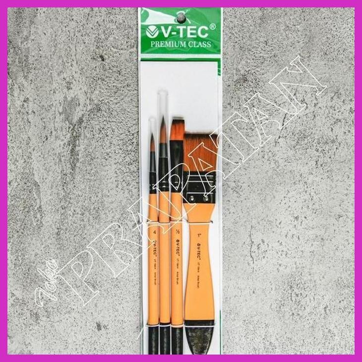 

( SEKOLAH / LUKIS ) READY KUAS LUKIS V-TEC VT184/4 SET 4 PCS / PAINT BRUSH SET (SENI / MENGGAMBAR / ART / KERAJINAN ) SIAP KIRIM