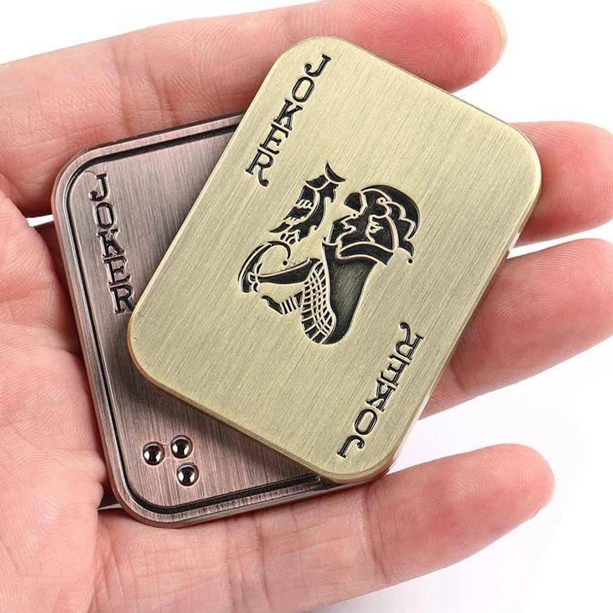 1PC Fidget Toy Adult Mens Irritable Table Toy EDC Metal Fidget Slider Magnetic Poker Push Card Adult