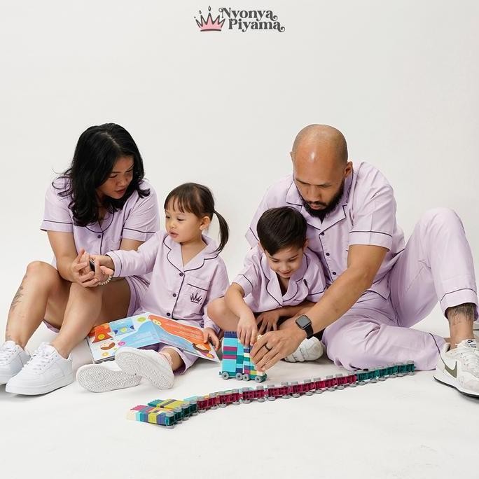 Nyonya Piyama Poly Bamboo Family Set - Lavender Herb