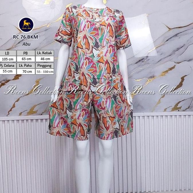 Batik Kuda Mas Setelan Rc 76 Ld 105Cm | Piyama Wanita Celana Pendek Lengan Pendek Busui