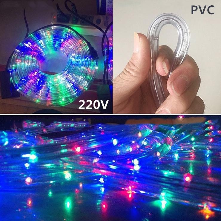 hj-43 rf-45 fg-7 dgf-4 Lampu LED Hias Selang Outdor 10 Meter Warna-Warni RGB Eksterior Natal Taman M