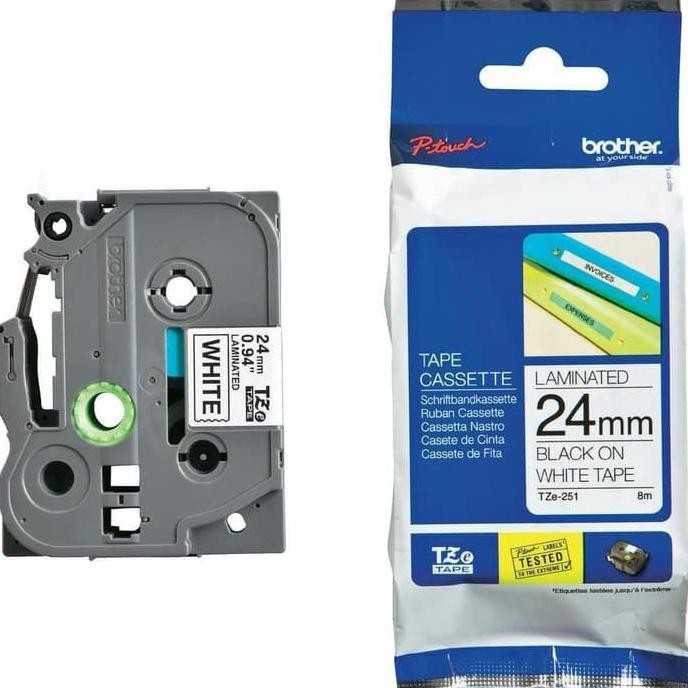 

Kualitas Terbaik !!! Brother Ptouch Label Tape Tze-251 24Mm Black On White 244Mm Tze251