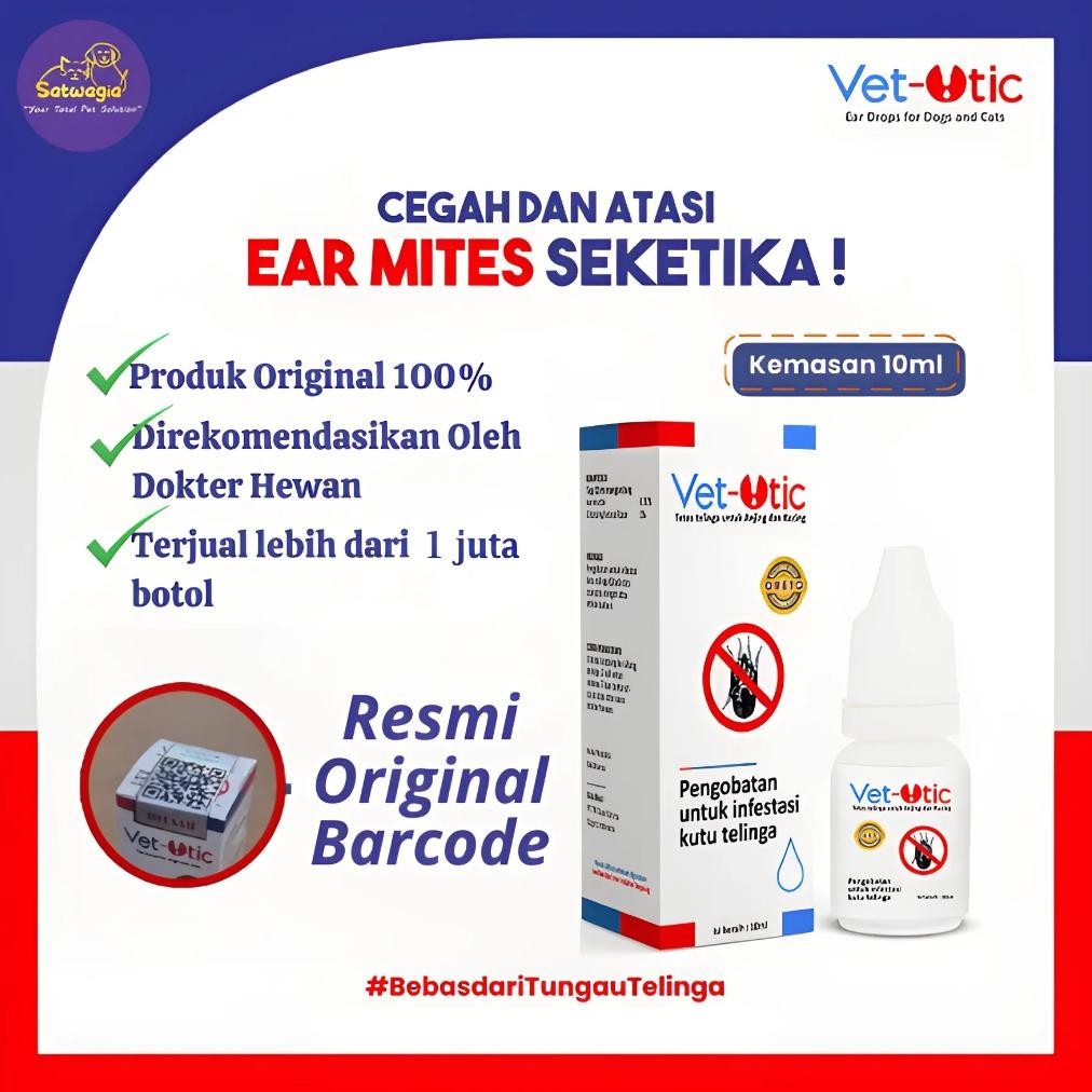 Earmites Kutu Telinga Kucing Anjing Obat Vet Otic Original Barcode Resmi AST