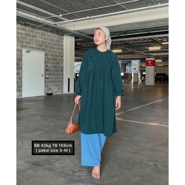 Terbaru Nomi Tunic Nomi Tunik Vlowy Id (Emerald) Siap Kirim