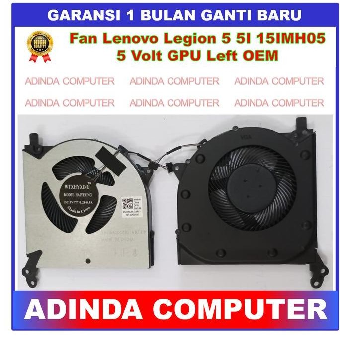 Fan Lenovo Legion 5 5I 15Imh05 5-15Arh05 R7000 Y7000 (2020) 5 Volt Gpu New Stok