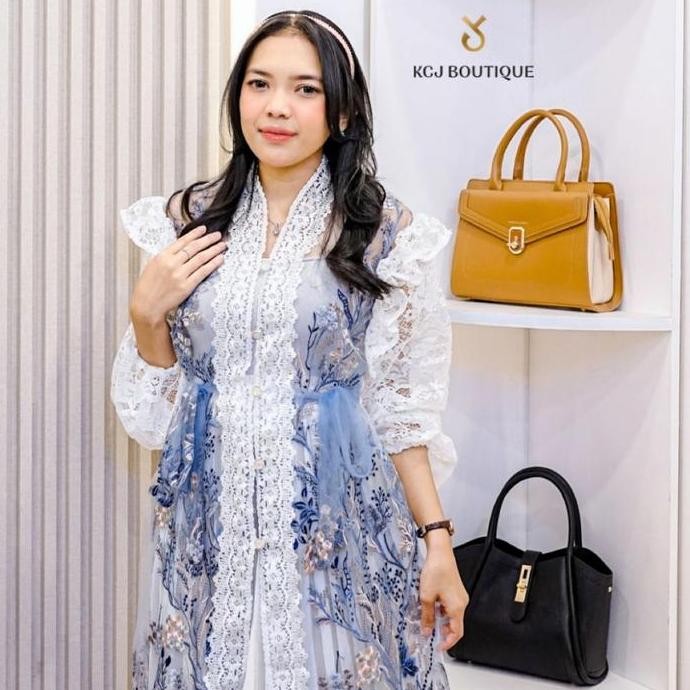 Kcj - Aleesha Outer Tunik Tile Bordir Kombinasi Brukat