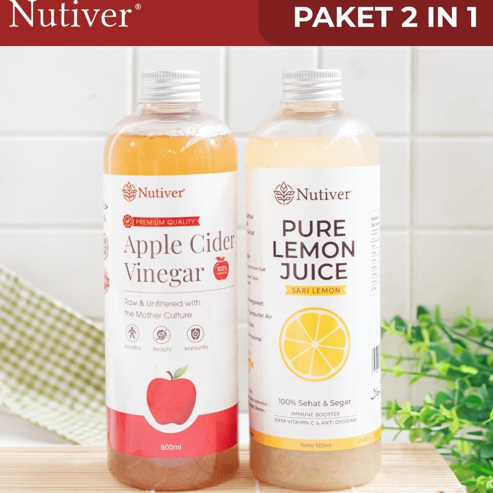 

Nutiver Paket 2 In 1 Sari Lemon Ml Cuka Apel Ml